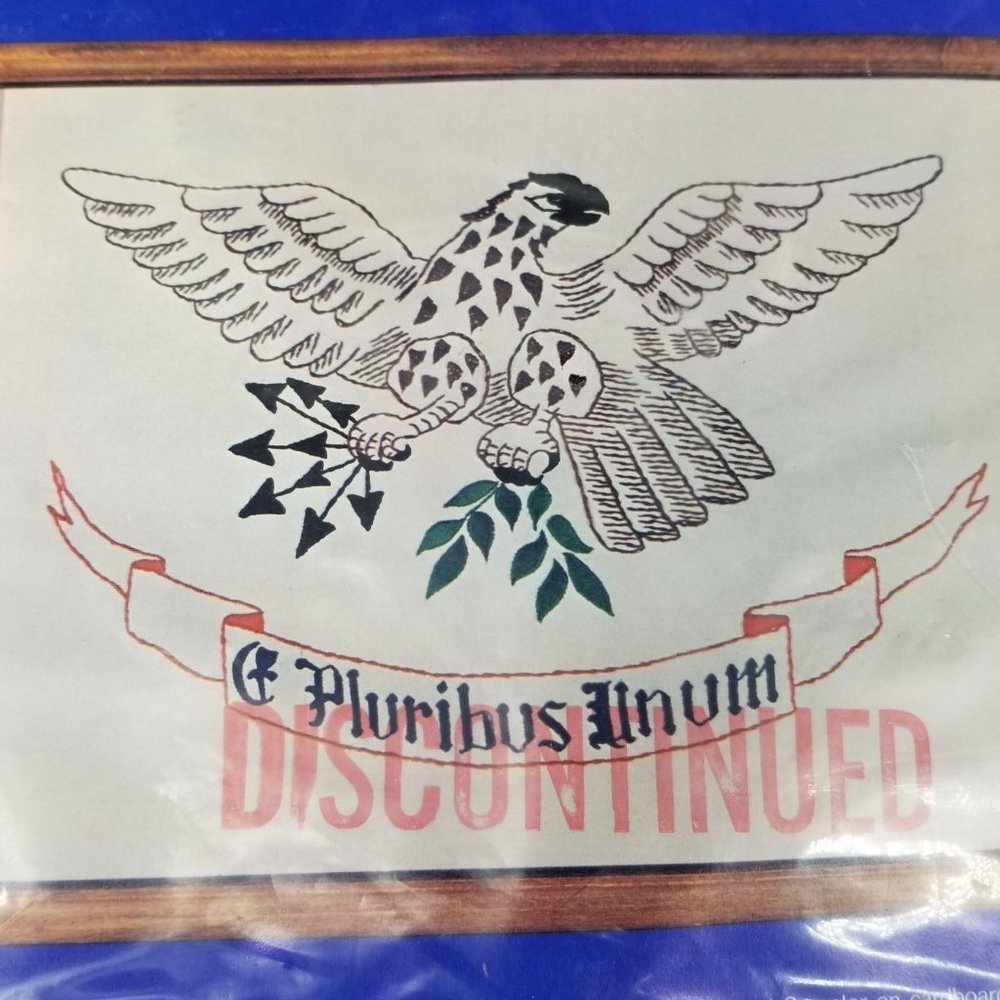 Needles Point Art American Eagle 117 Printed Belgian Linen Only E Pluribus Unum
